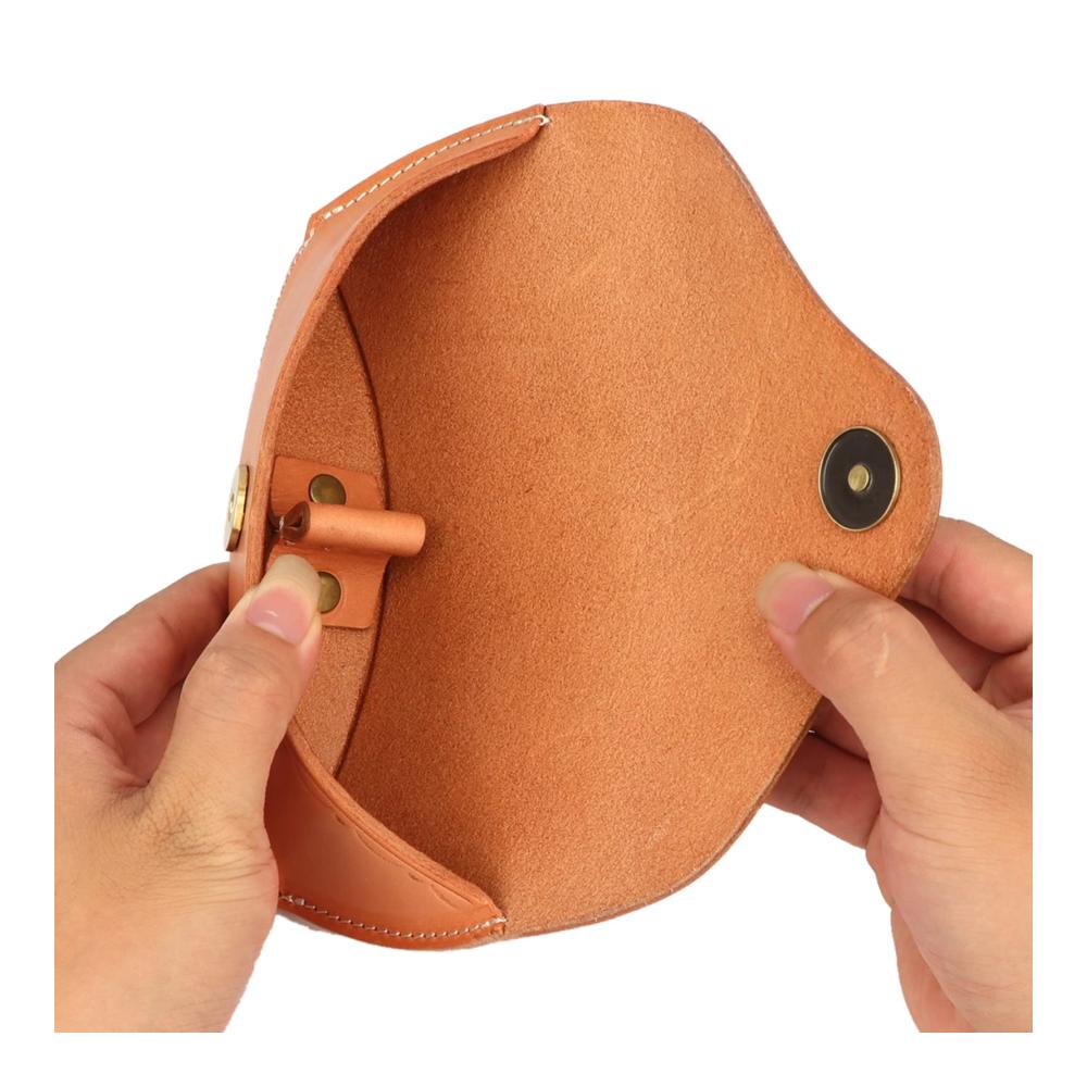 Tourbon Deluxe Leder Brillenetui - Hochwertige Aufbewahrungsbox für Hartlesebrillen Unisex Braun (18x8x4.5cm
