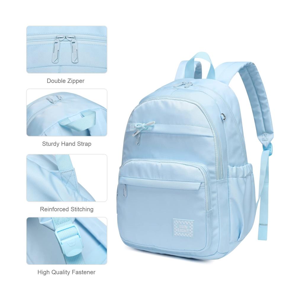 Angerat Kawaii Girls School Backpack - 18 Inch Multi-Pocketed Water-Resistant Rucksack with Laptop Compartment for Kids