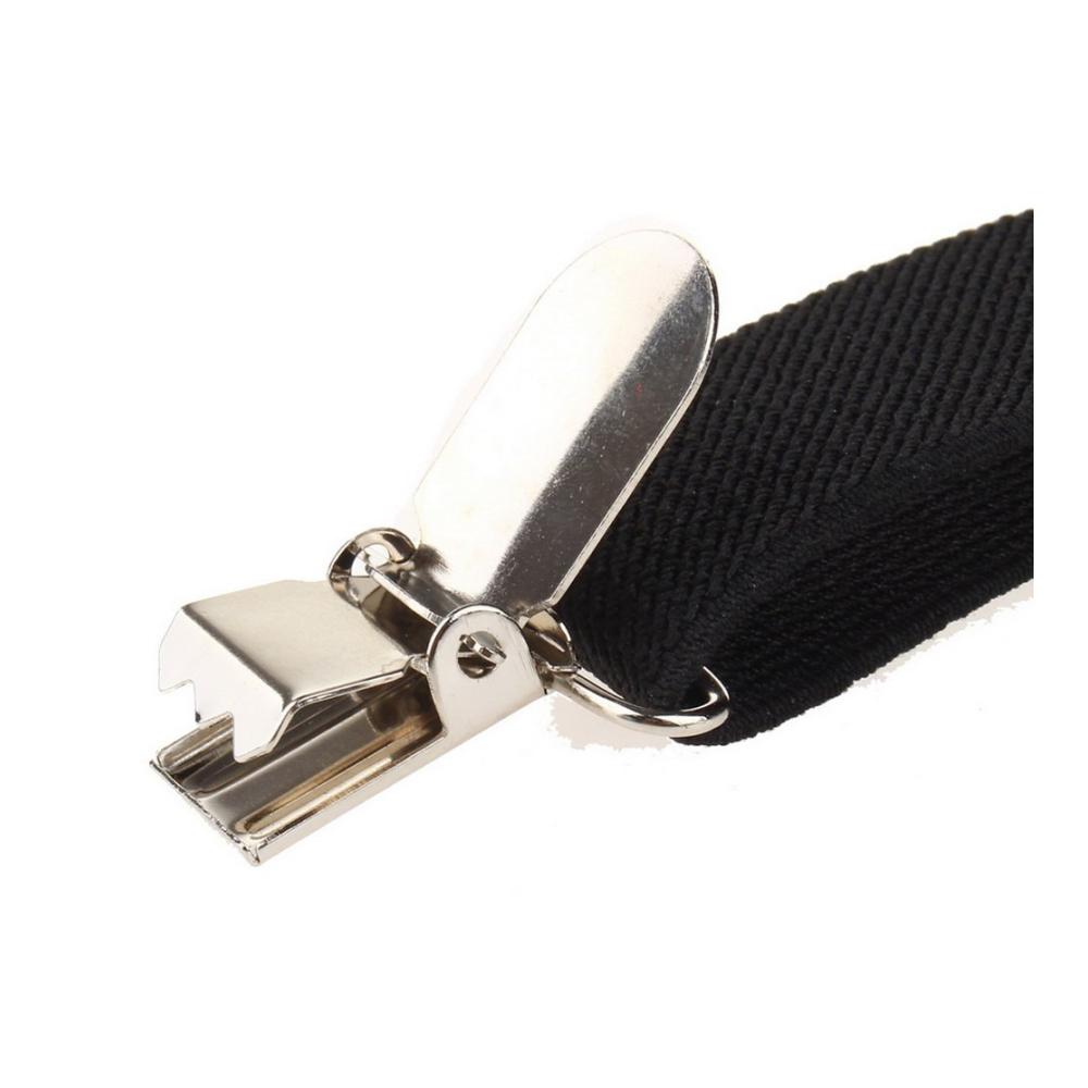 Verstellbares Unisex-Schwarz-Set Hosenträger und Fliege - Hochwertige Clips ideale Passform