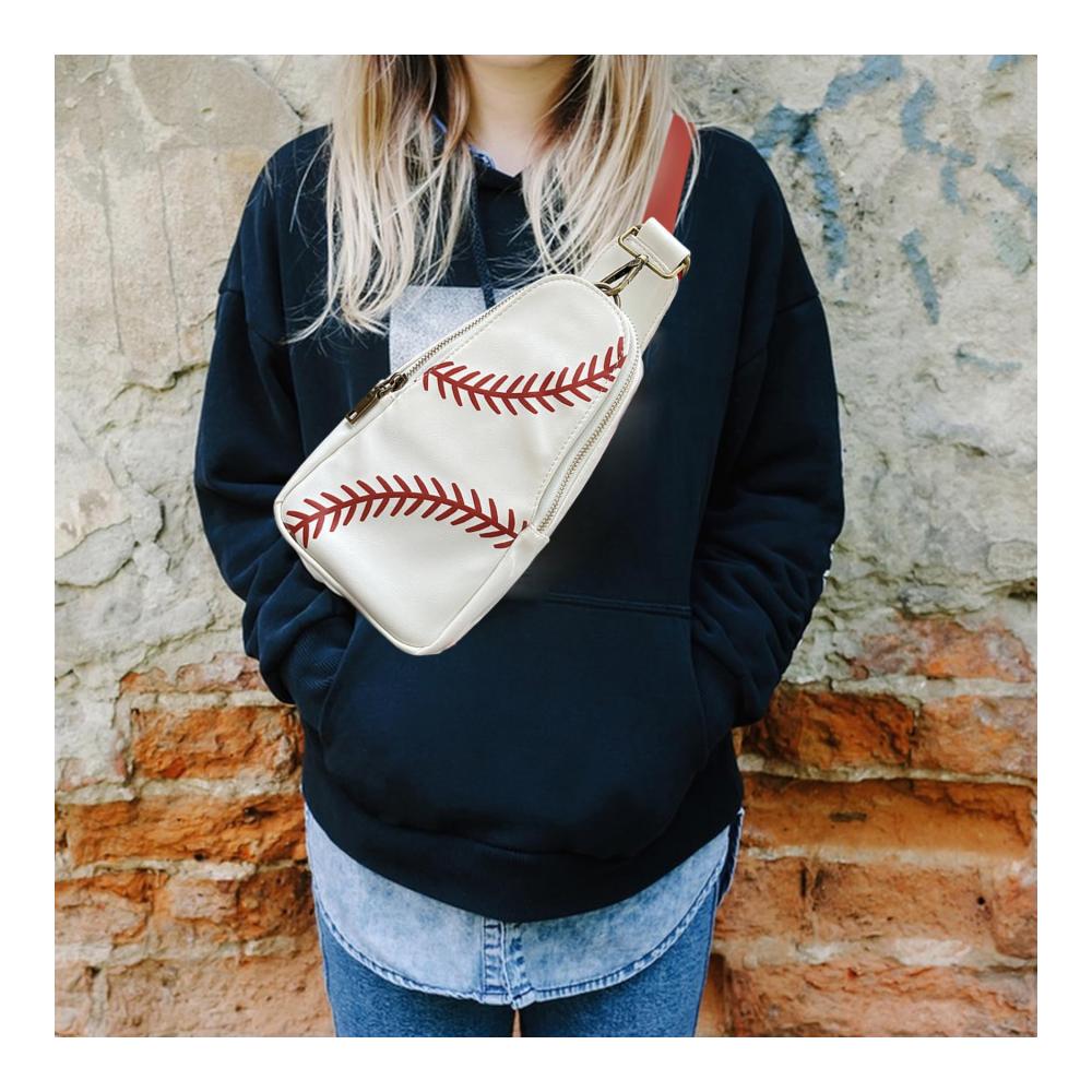 Frauen Clutches Sportlicher Baseball Rucksack mit Schlinge Chest Tasche und Crossbody Messenger Bag – Ideal für Casual Styling