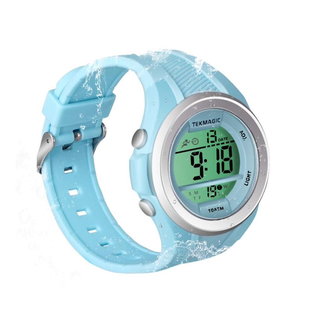 10 ATM wasserdichte Armbanduhr für Jungen und Mädchen - ideal zum Tauchen und Schwimmen mit Stoppuhr Chronograph Wecker und doppelter Zeitzonen-Anzeige - Wählbares 12/24-Stunden-Format