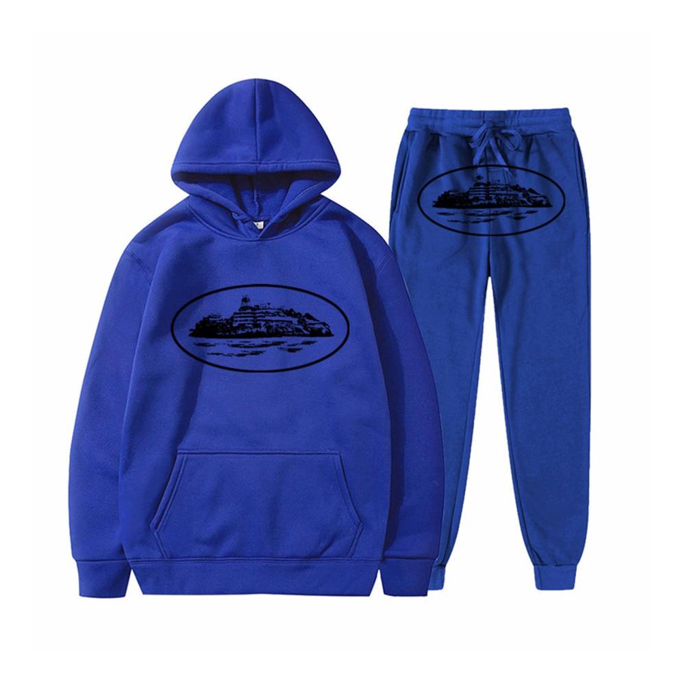 Corteiz Tracksuit Set - Herren Damen Trainingsanzug mit Hoodie und Sporthose | Frühling Herbst Fitness Sportswear | 2-teiliges Trainingsanzüge-Set mit Aufdruck Muster | Männer Damen Anzug für aktiven Lifestyle