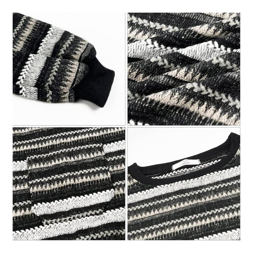 Gestreifter Damenpullover Oversize Sweatshirt im Harajuku-Stil Vintage-Look mit langen Ärmeln