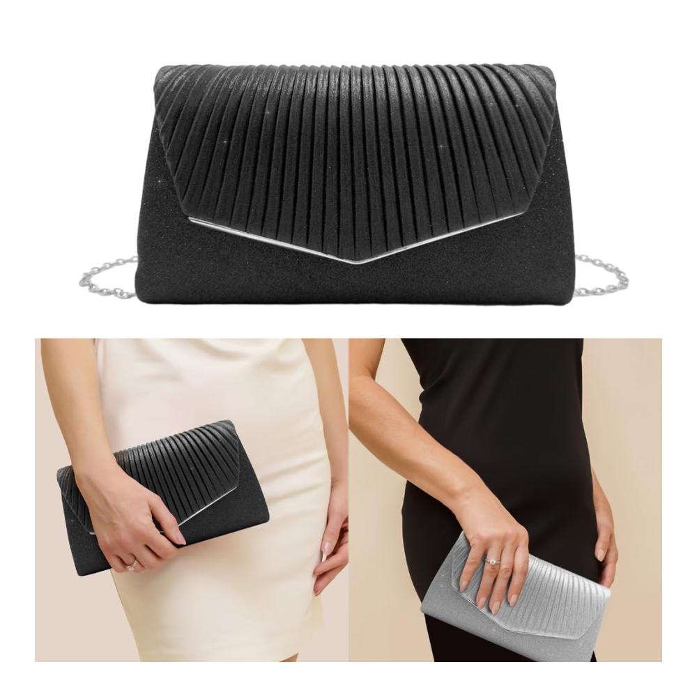 Funkelnde Clutch mit Abnehmbarer Kette - Elegante Abendtasche für Frauen ideal für Abschlussball Hochzeit und Bankette