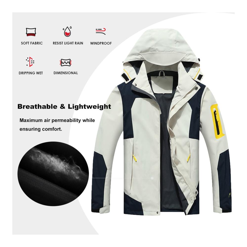 Herren Outdoorjacke - Winddichte Softshelljacke mit Abtrennbarer Kapuze für Freizeit und Übergänge
