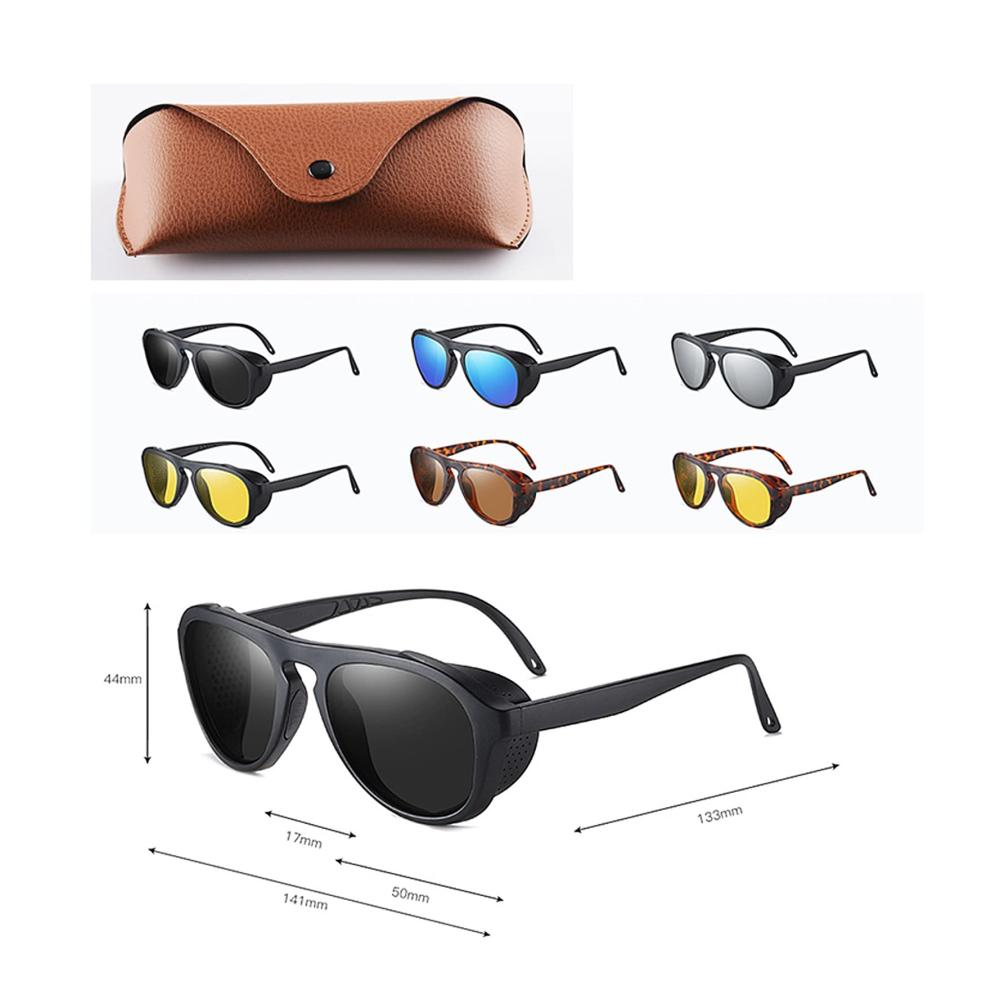 Polarisierte UV400-Sonnenbrillen für sicheres Fahren Shopping und Reisen - Unisex Schutzbrillen mit Seitenschutz und Nachtsicht (Color B