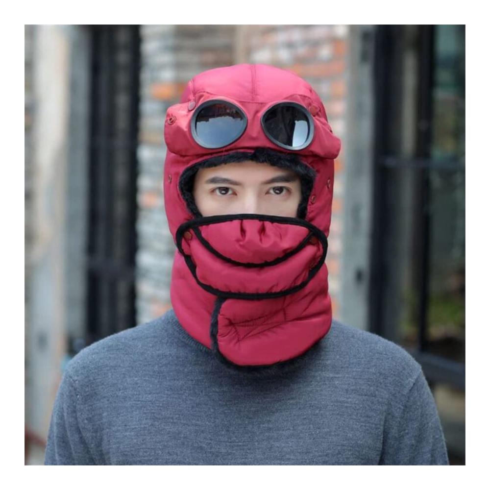 Winter-Fliegermütze für Herren mit Brillen ideal zum Skifahren Reiten und für kalte russische Winter. Mit gepolsterten Ohrenschützern für zusätzliche Wärme