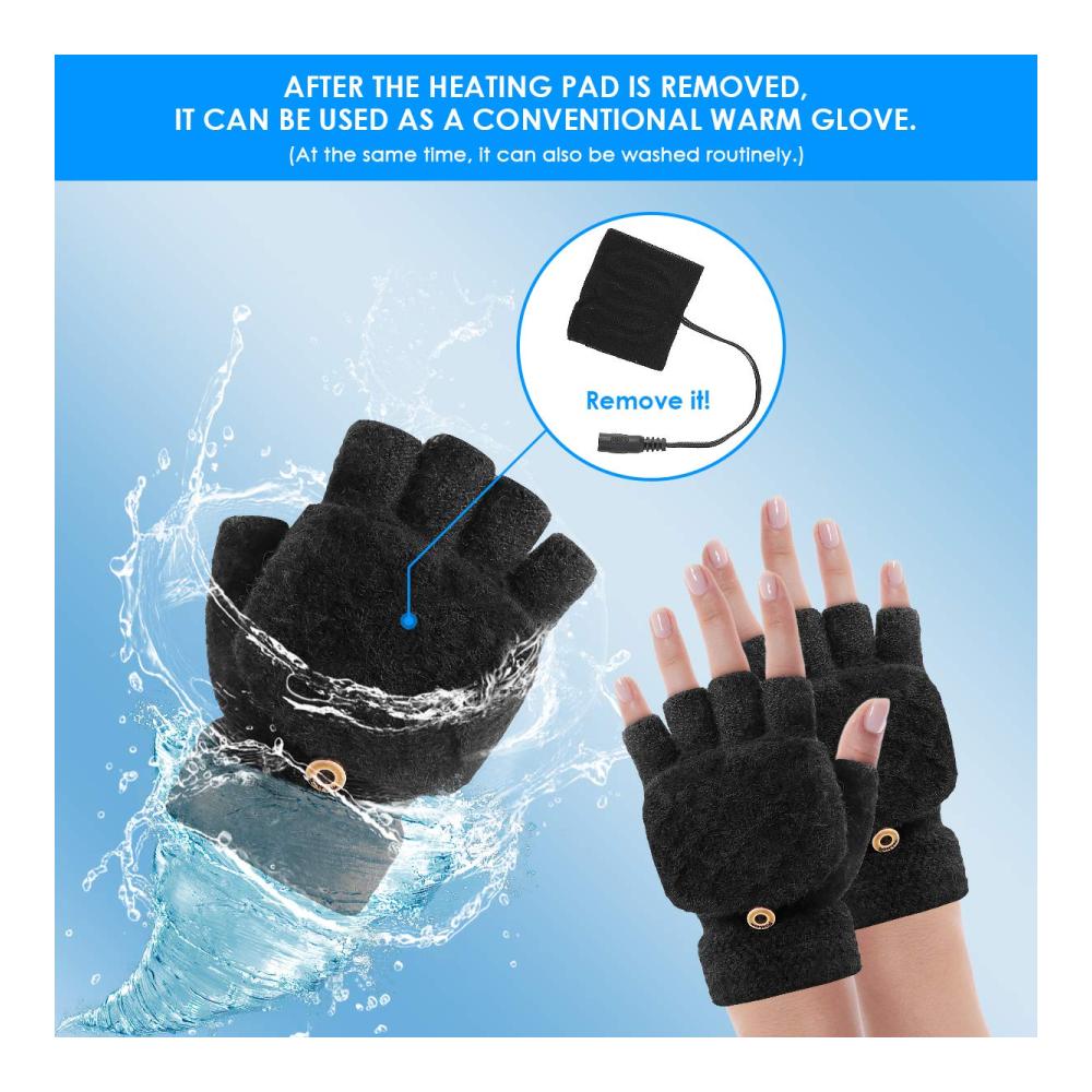 Beheizbare USB-Handschuhe von iFCOW - Winter Heizhandschuhe für Herren und Damen mit 3 Temperatureinstellungen