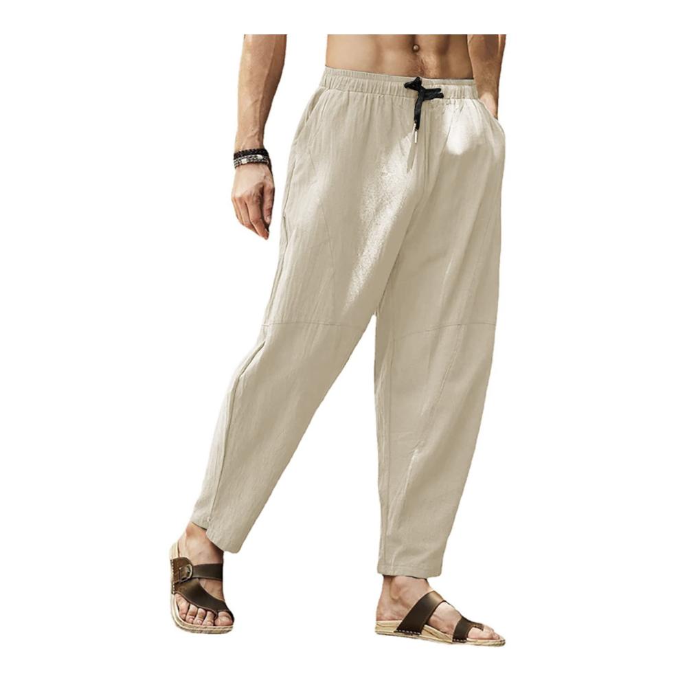 Herren Leinenhose VANVENE Yogahose für entspanntes Yoga & Hip-Hop – leicht bequem & stilvoll