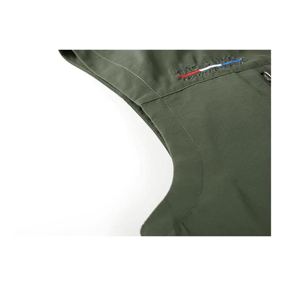 Herren Weste für Frühling und Herbst - Leichte Fischerweste Schnellrocknende Sommerweste Mehrzweck Outdoor Weste in Khaki (Größe 3XL