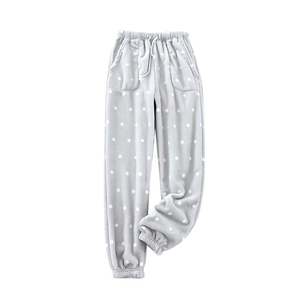 Flauschiger Damen Teddy Fleece Schneeanzug Pyjamahose - Warm gefütterte Fleecehose mit elastischem Bund für Komfort und Wärme
