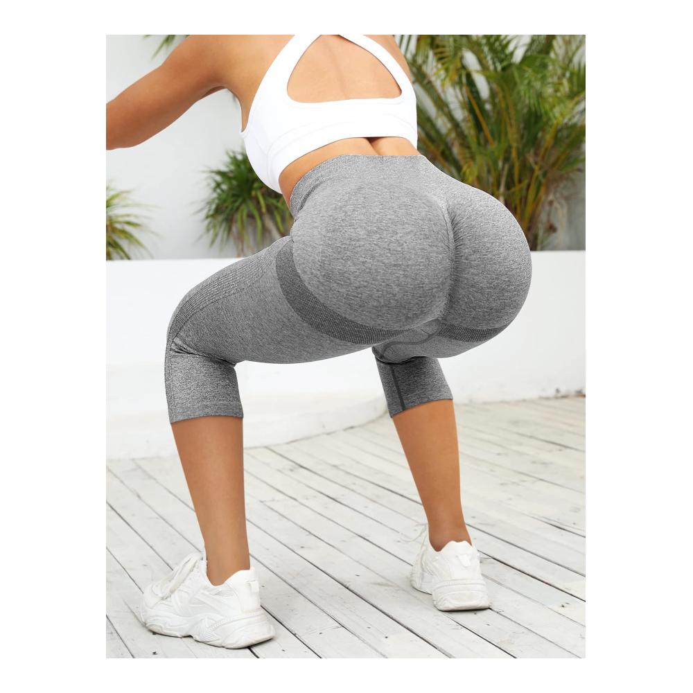 High Waist Damen Capri Leggings Blickdichte Yoga Leggins für Fitness & Workout Elastische Push-Up Sport Leggings für Yoga Jogging & Gym