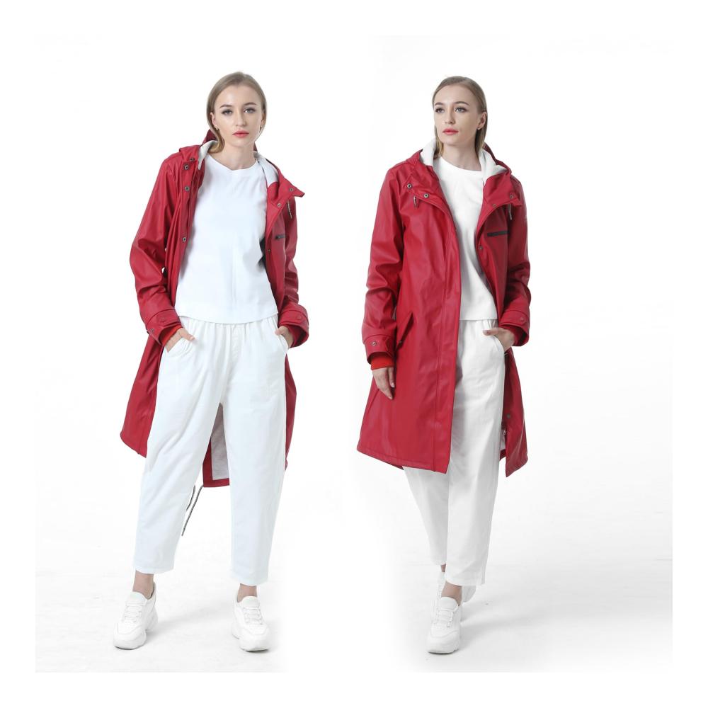 Wasserdichte Damen Regenjacken & -mäntel Gefütterte Softshelljacke Friesennerz PU Parka mit Kapuze