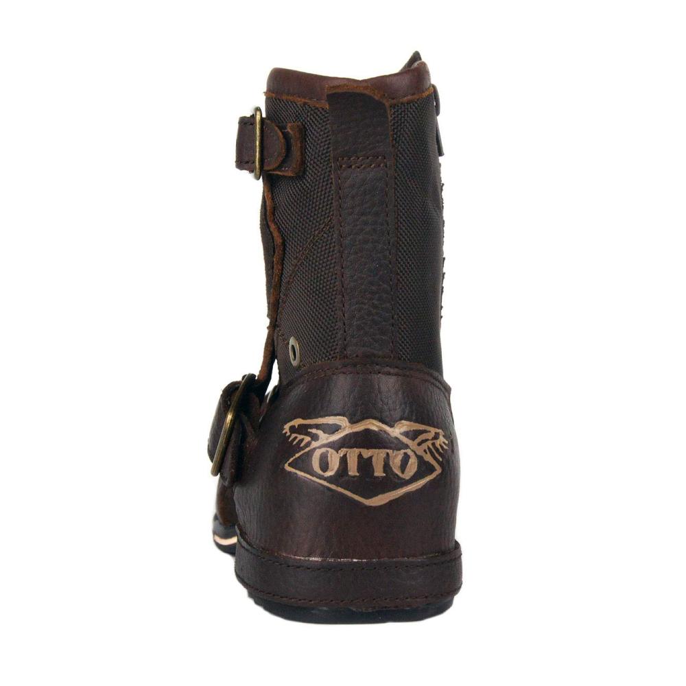 Herren Leder Chukkastiefel Robuste Biker Boots mit Reißverschluss und Schnürung (Modell OS-5008-1-N-DE