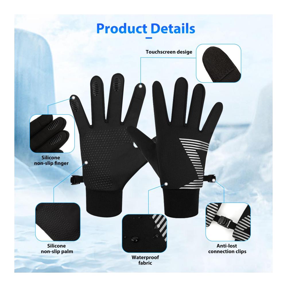 Winter Warme Radfahren Handschuhe – Winddicht Touchscreen Anti-Rutsch – Für Sport Fahren Camping Wandern – Männer und Frauen Outdoor Handschuhe