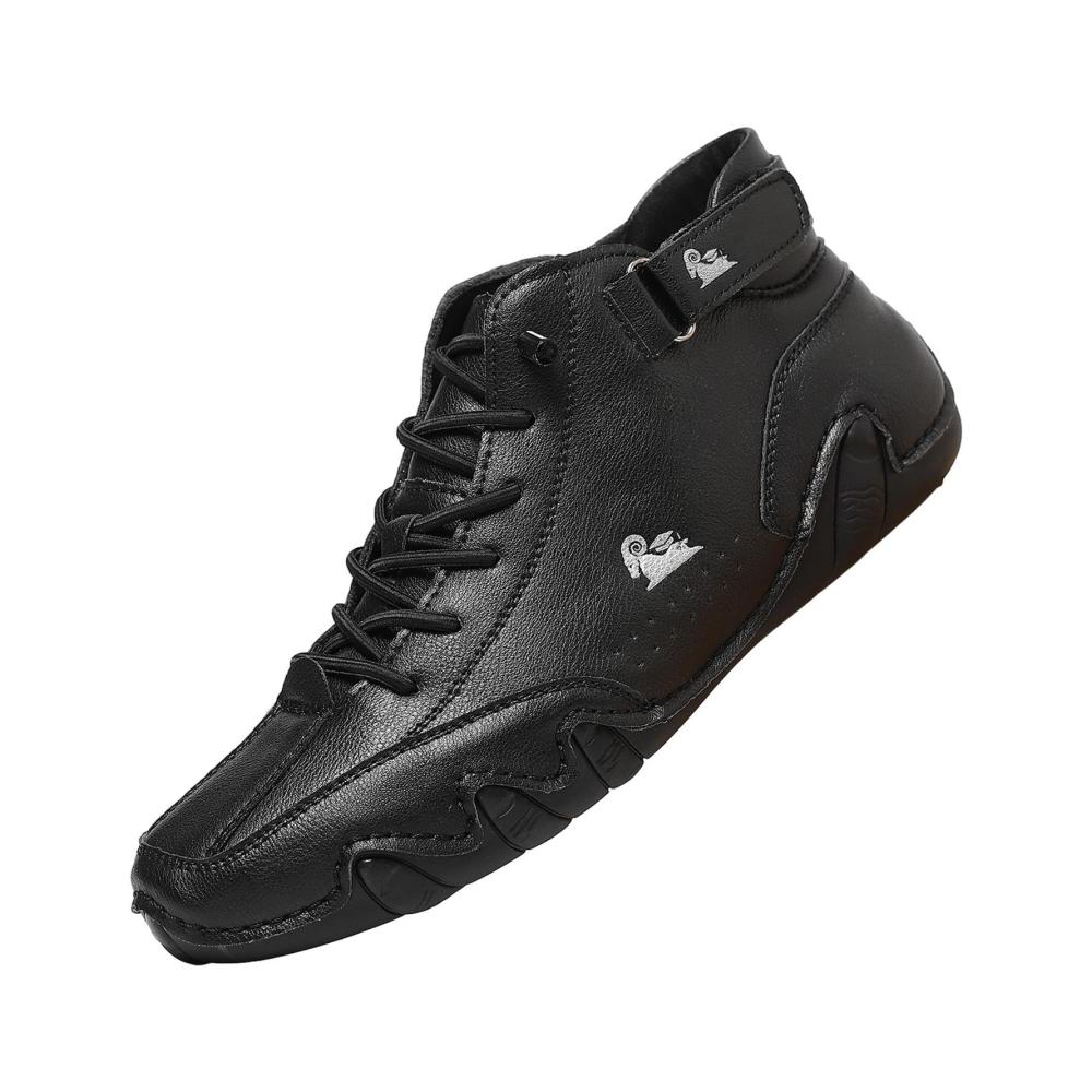 Herren Winterstiefel - Rutschfeste Barfußschuhe mit Klettverschluss und Leder | Outdoor-Sneaker zum Wandern von Wiecel