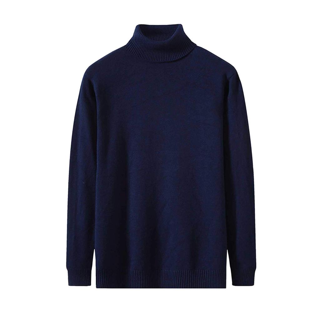 Herren Pullover für Herbst und Winter - Stilvoller Strickpullover mit Hochkragen und Langarm perfekt für lässige Mode. Inklusive einfarbigem Design und passend zu Jeans Hemden