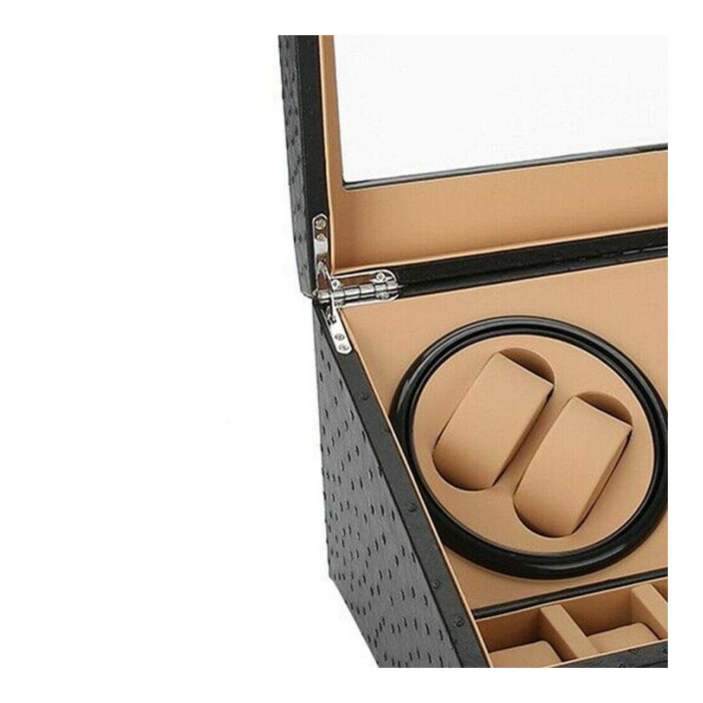 Automatischer Uhrenbeweger mit 4+6 Rotationsmodi und Transparentem Sichtfenster - Aufbewahrungsbox für Automatikuhren und Watch Winder
