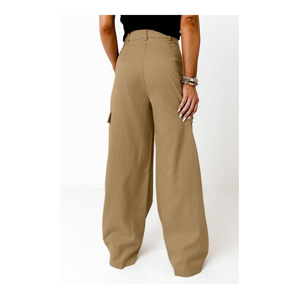 Damen Cargohose Baggy Weite lose Passform High Waist - Byoauo Casual Hose für Damen
