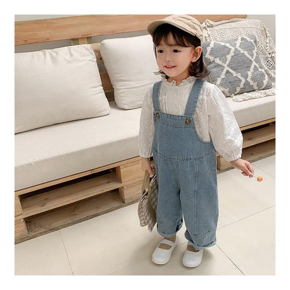 Baby Mädchen Latzhose Overall aus Baumwolle | Größen 80-120 | Jeans Hose mit Hosenträger | Kinder Overall 6-24 Monate & 3-4 Jahre | Denim Latzhosen für stylische Kleinen