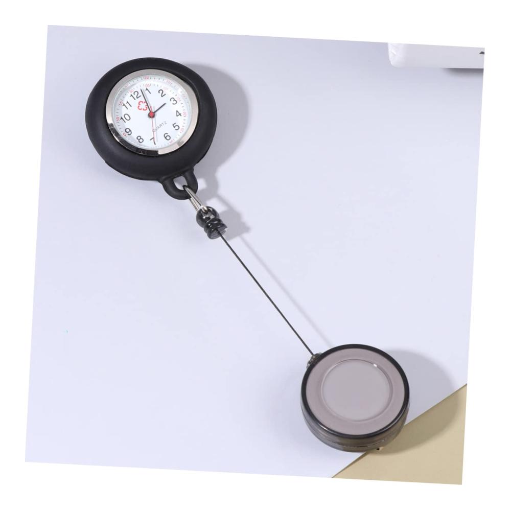 Herrenarmbanduhr mit einziehbarer Uhrkette - Stilvolle Taschenuhr für Männer mit Halskette Anstecknadel und Pflegezubehör für Krankenschwestern - Karikatur-Design mit Altem Monitor-Clip