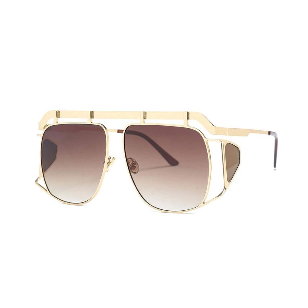 Sonnenbrille Damen - Großer Rahmen Unregelmäßige Linse UV-Schutz - Ideale Sonnenbrille für Dekoration Reisen Sonnenschutz und Fahren - Vielseitig für verschiedene Gesichtsformen (Farbe C