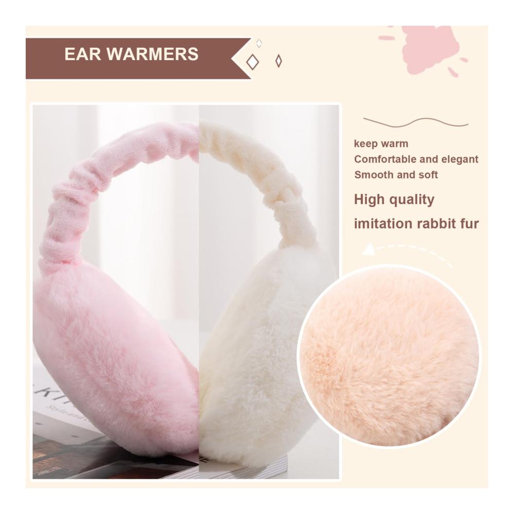 Ohrenschützer für Damen - 2er Set faltbar verstellbar Plüsch Winter-Thermo-Ohrenwärmer - winddicht & niedlich