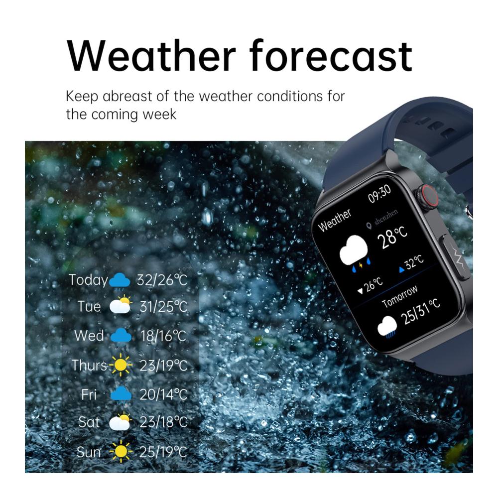 Fashion Smartwatches E500 Smart Watch mit Blutzuckermessgerät EKG PPG Herzfrequenz Temperatur Blutdruck & Sauerstoffmonitor – Wasserdichter Fitness Tracker für Männer und Frauen (Rot) SW04191