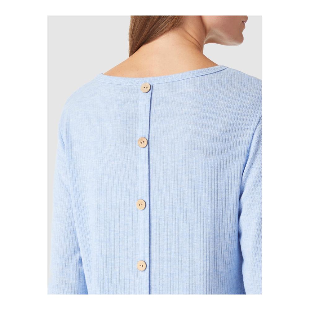 Sweatshirts Damen Stilvolle gerippte Tunika mit Knöpfen Langarm Freizeit T-Shirts Blusen Pullover für Damen