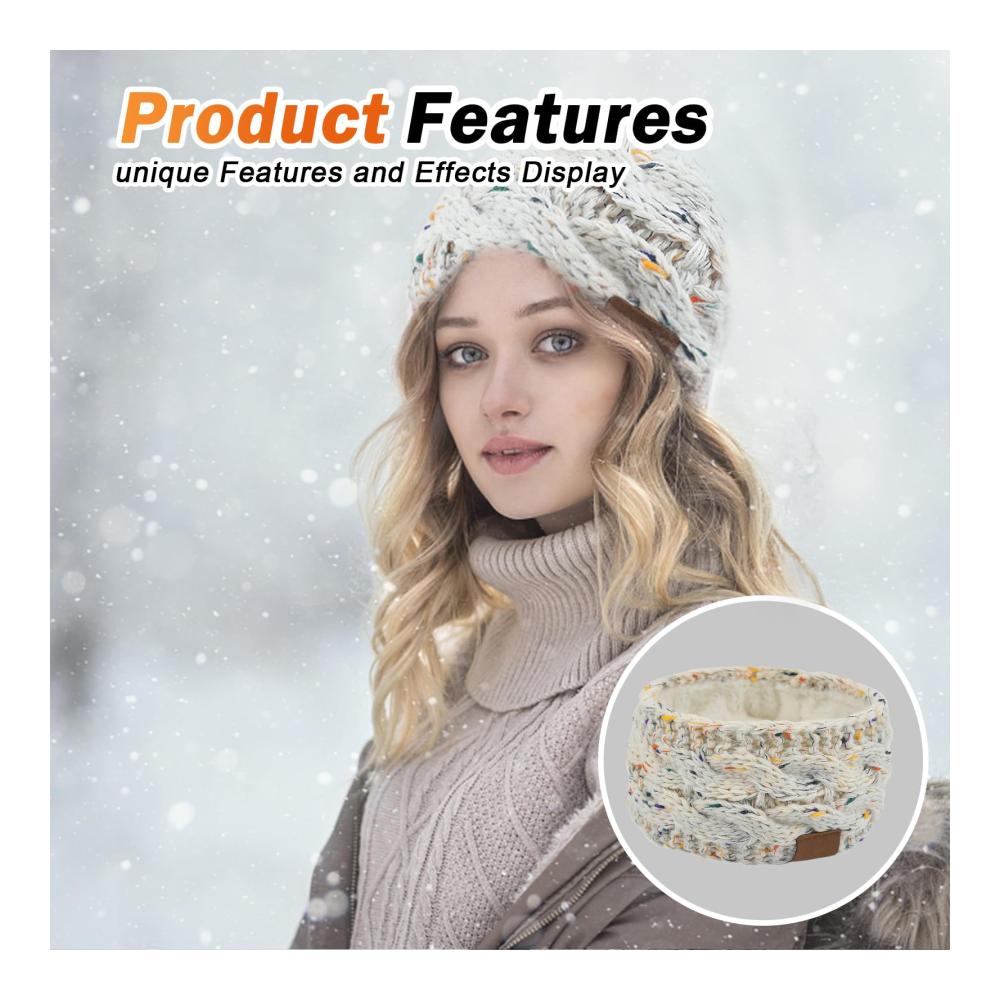 Winter-Sport-Stirnbänder - 4er Set Damen Stirnbänder Verdickt Gestrickt für Outdoor-Aktivitäten