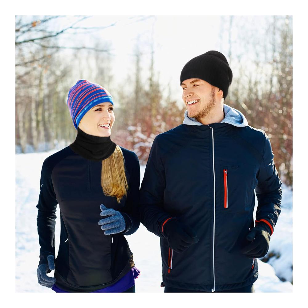 Winter Neck Warmer Snood with Fleece Lining - Windproof Thermal and Stylish Infinity Scarf for Women and Men