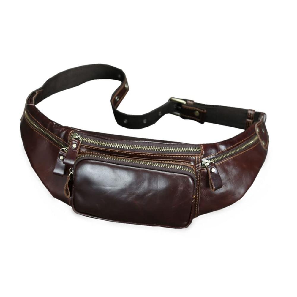 Ölwachs-Leder Schultertasche & Große Taille Packung für Männer Handy-Tauglich & Ideal für Wanderungen