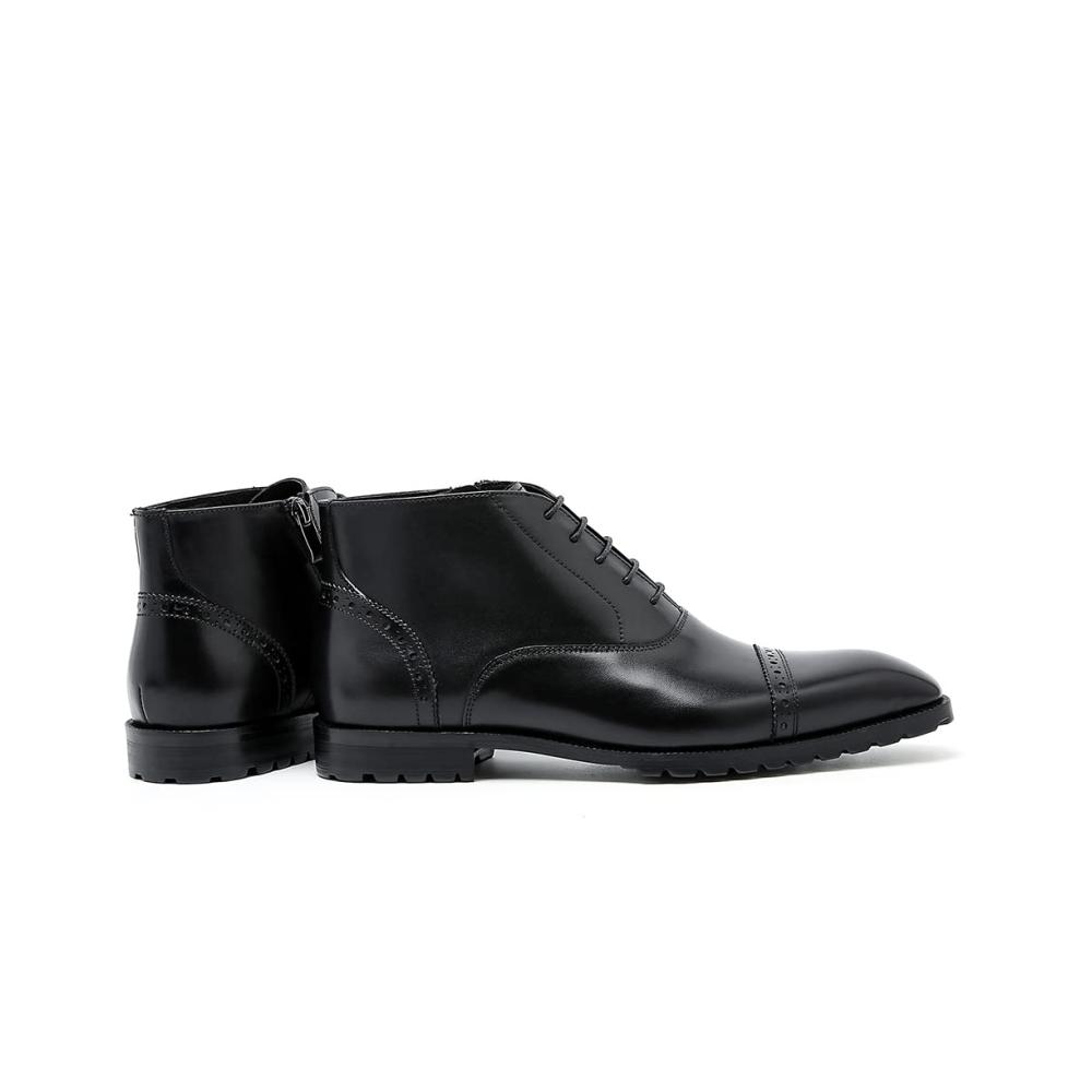 Herren Leder High-Top Vintage Stiefel - Poliert Oxford-Schnürschuhe für Party Business & Freizeit