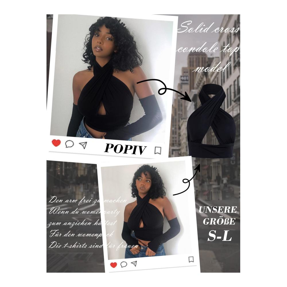Sexy Neckholder Corset Top mit Crisscross-Design - Damen Tanktops & Träger-Tops