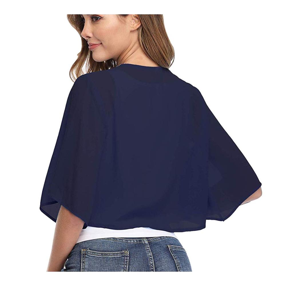 Chiffon Bolero für Damen - Elegantes Kurzarm Achselzucken für Abendkleider Hochzeiten und besondere Anlässe
