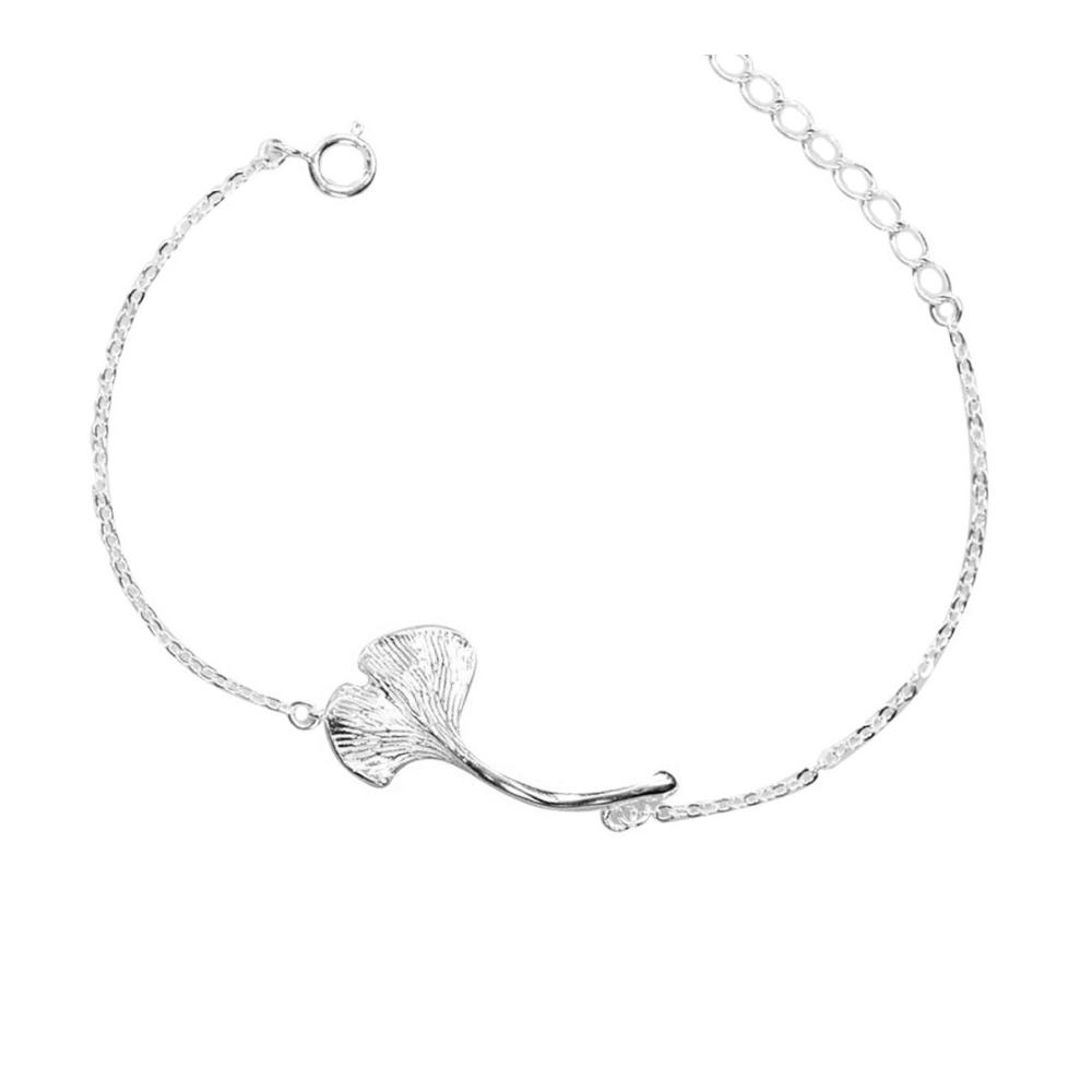 925 Sterling Silber Ginkgo Blatt Armband von Helen de Lete - Echtes Original