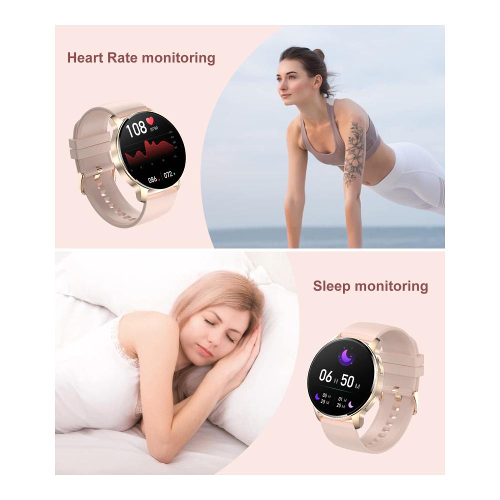 Fashion Smartwatches SIEMORL Damen Smartwatch mit Telefonfunktion Fitness Tracker Pulsuhr Schlafmonitor Schrittzähler Kalorienzähler Activity Tracker – IP67 Wasserdicht – Lila Armbanduhr für iOS Android
