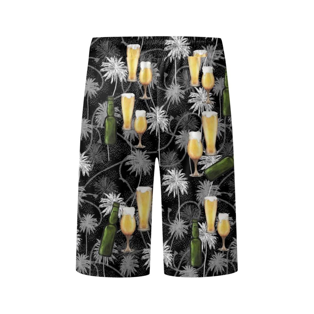 Herren Badeshorts Sommerliche Plus Size Strandhose mit Kordelzug Tasche und sportlichem Design
