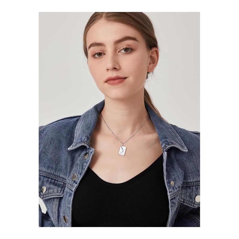 Personalisierte Foto Medaillon Halskette - Edelstahl/Kupfer Öffnbar mit Gravur - Weihnachtsgeschenk Geburtstagsgeschenk Silber/Gold/Rosegold/Schwarz - 46cm Kette