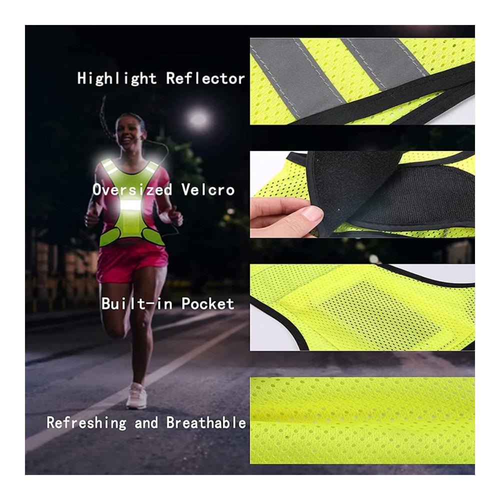 Tanktop Warnschutz Fahrradweste mit Verstellbarem Verschluss und 4 Jogging - Hochleistungs-Sicherheitsweste für optimale Sichtbarkeit