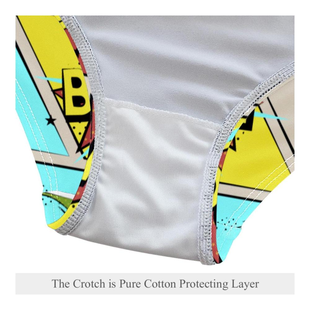 Damen Panties & Hipsters Weiche Stretch-Unterwäsche mit Comic-Wortgrafiken in S-XXL bunt Größe 36