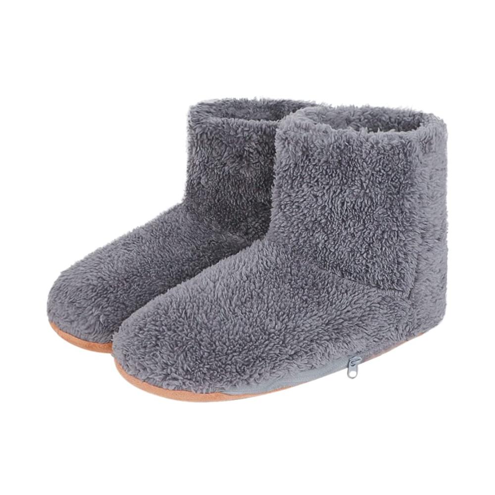 Beheizbare USB-Hausschuhe | Elektrische Fußwärmer aus Plüsch | Rutschfeste Hüttenstiefel für Herbst und Winter | Indoor-Wärmepantoffeln mit weicher Sohle