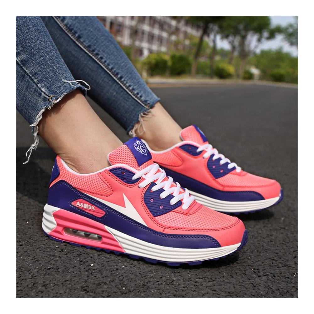 Damen Golf Schuhe mit Luftpolster atmungsaktivem Mesh Leichtgewicht und Stoßdämpfung - Ideale Sportschuhe für Golf Sport Laufen und Freizeit
