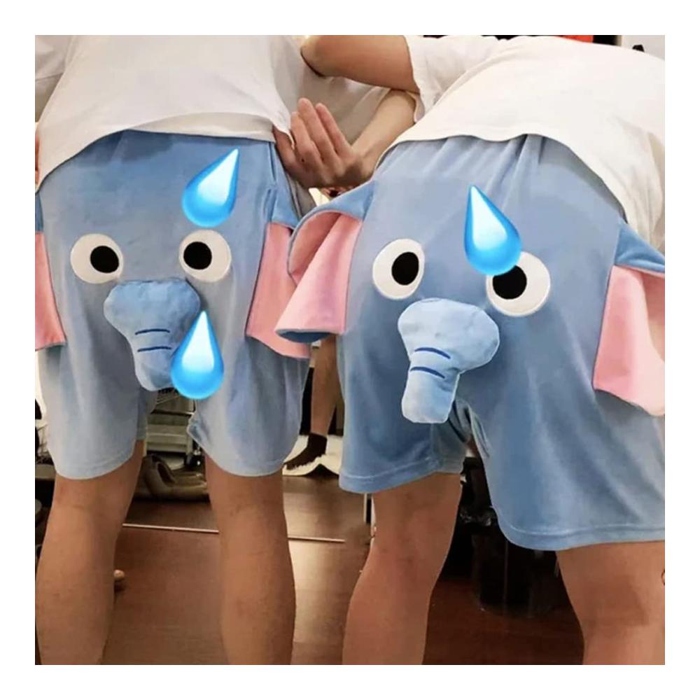 Elefanten-Print Unisex Shorts Lustige Fliegende Paare Schlafanzug-Look Neuheit & Komfort