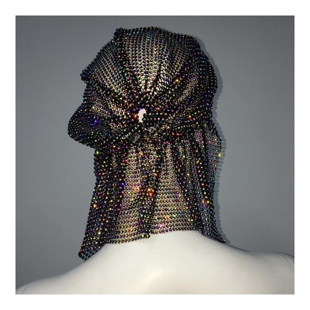 Strickmütze mit Strasssteinen und Hohl-Bling-Stickerei - Modisches Kopftuch für Frauen und Mädchen ideal als Haarschmuck