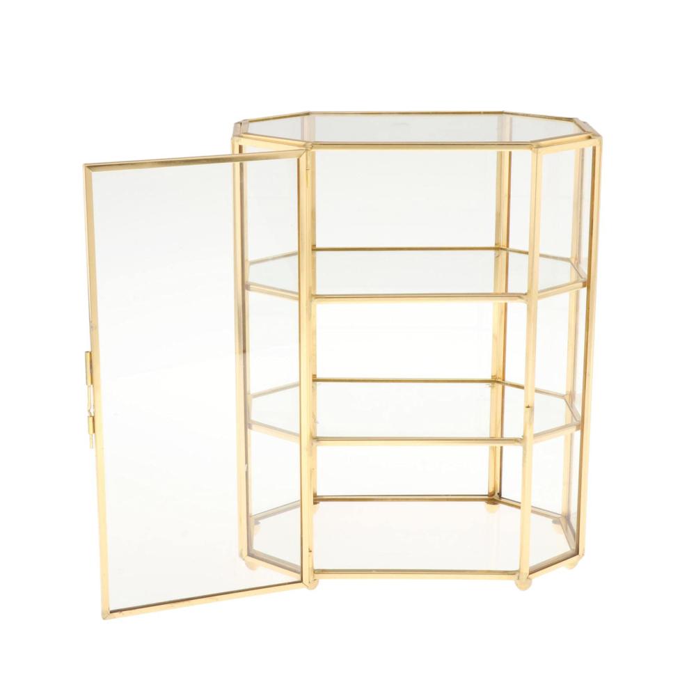 3-Stufige Glas Schmuckkästen Make-Up Organizer und Deko-Vitrine für Schmuckaufbewahrung
