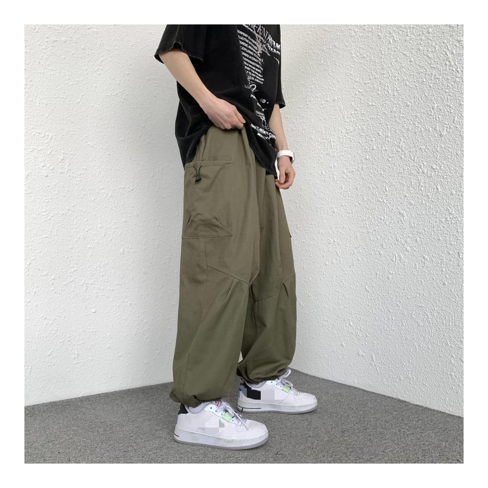 Herren Cargo Arbeitshose Lässige Relaxed Fit Jogginghose mit Taschen