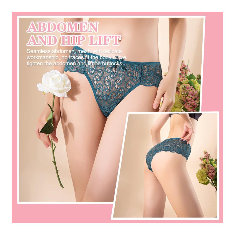 Spitzenhöschen Set Damen Unterwäsche 5er Pack Bikinis Hipster Niedrige Taillenslips in 5 Farben