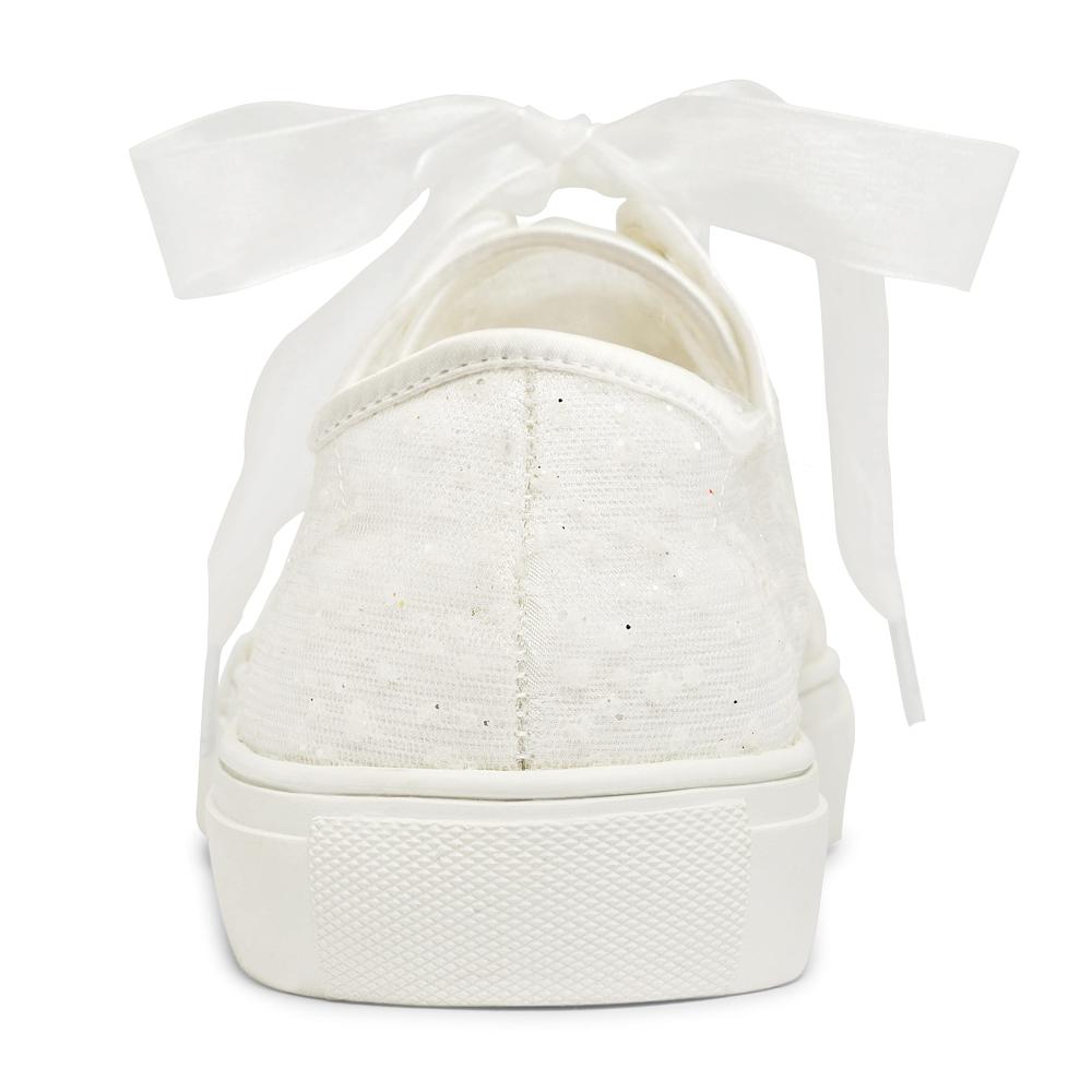 Hochzeitsschuhe Sneaker 8832A | Braut Turnschuhe mit Spitze | Bequeme Braut Tennisschuhe | Elegante Flache Hochzeitssneaker