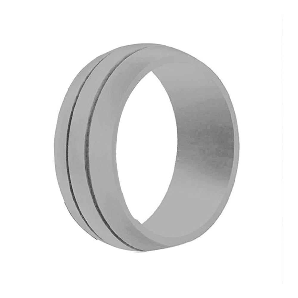Silikonhochzeit Ringe Set – 7 Stück Doppel Nut Größe 6-12 Stapelbare Gummi Eheringe für Männer und Frauen – Ideales Graduation Geschenk – 25 mm Dicke 8 mm Breite